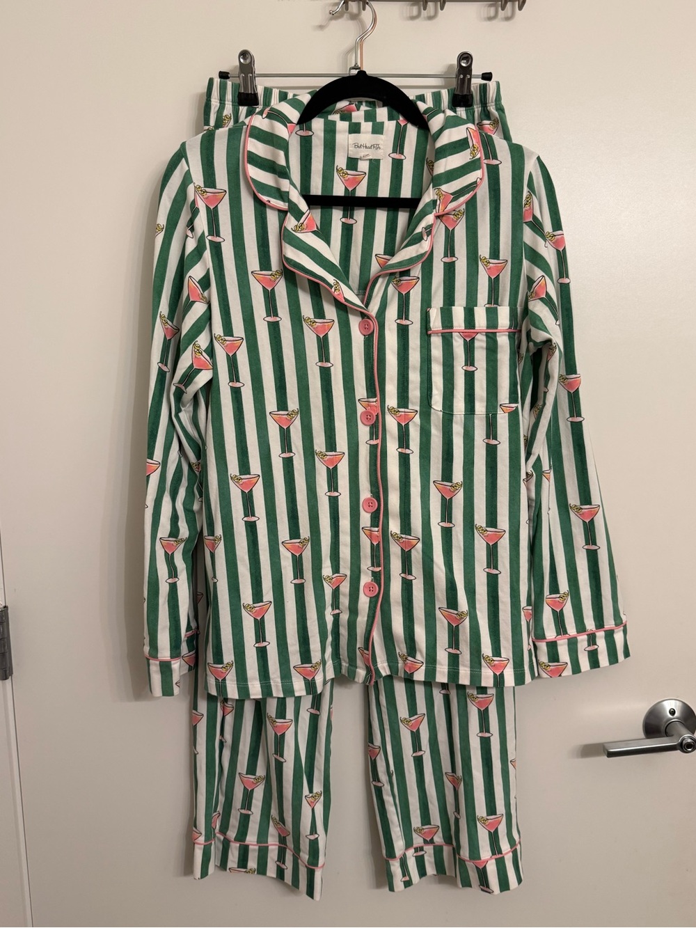 BedHead Martini O’Clock Striped Long Sleeve Pajamas Set
